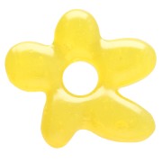 Perla fiore irregolare 18x17 mm in vetro traslucido - Giallo x1