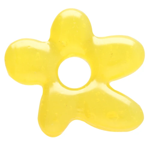 Perla fiore irregolare 18x17 mm in vetro traslucido - Giallo x1