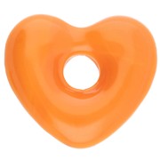 Ciondolo a cuore in vetro opaco 14x15 mm - Arancione x1