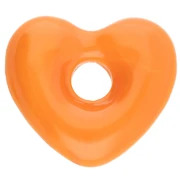 Ciondolo a cuore in vetro opaco 14x15 mm - Arancione x1