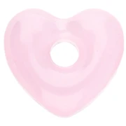 Ciondolo a cuore in vetro traslucido 14x15 mm - Rosa chiaro x1