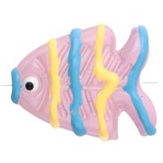 Perle di vetro a forma di pesce 22x19 mm - Rosa chiaro - Giallo - Blu x1