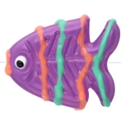 Perle di vetro per pesci 22x19 mm - Viola - Arancione - Verde x1