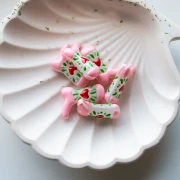 Perla Santiag - stivale da cowboy 24x17 mm in vetro - Cuore - Rosa - Verde