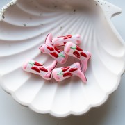 Perla Santiag - Stivale da cowboy 24x17 mm in vetro - Motivo peperoncino - Rosa - Rosso