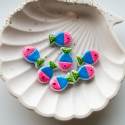Perle di vetro per pesci 20x13 mm - Rosa - Blu scuro - Verde x1