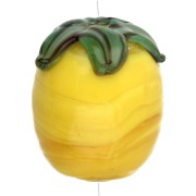 Perla di vetro Lemon 13x11 mm - Giallo - Foglia verde x1