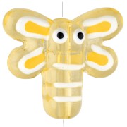 Perlina Dragonfly 19x17 mm in vetro traslucido - Giallo x1