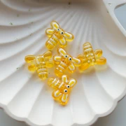 Perlina Dragonfly 19x17 mm in vetro traslucido - Giallo x1