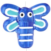 Libellula 19x17 mm in vetro traslucido - Blu scuro x1