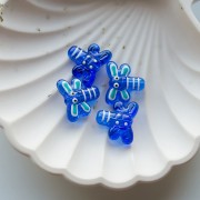 Libellula 19x17 mm in vetro traslucido - Blu scuro x1