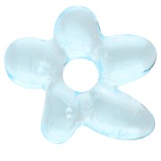 Perla fiore irregolare 18x17 mm in vetro traslucido - Sky Blue x1