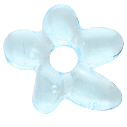 Perla fiore irregolare 18x17 mm in vetro traslucido - Sky Blue x1