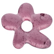 prugna - Perla fiore irregolare 18x17 mm in vetro traslucido - Plum x1 Perla fiore irregolare 18x17 mm in vetro traslucido - Plum x1