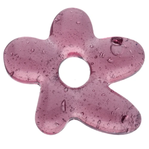 Perla fiore irregolare 18x17 mm in vetro traslucido - Plum x1