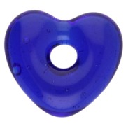 Ciondolo a cuore in vetro traslucido 14x15 mm - Blu scuro x1