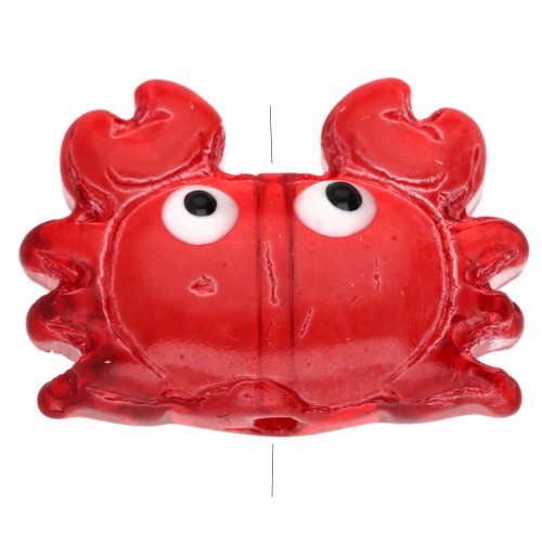 Granchio 15,5x21,5 mm in vetro trasparente - Rosso scuro x1