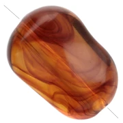 Perle ovali irregolari in acrilico trasparente 16x11 mm - Ambra marmorizzata x15