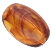 Perle di oliva in acrilico trasparente 14x9 mm - Ambra marmorizzata x20