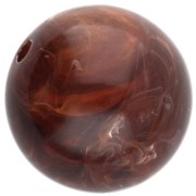 Perle acriliche rotonde opache da 15,5 mm - Marrone marmorizzato x5
