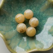 Perle acriliche rotonde traslucide da 15,5 mm - Beige marmorizzato x5