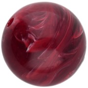Perla rotonda opaca da 15,5 mm in acrilico - Bordeaux marmorizzato x5