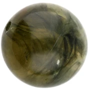 Perle acriliche trasparenti rotonde da 15,5 mm - Oliva marmorizzata x5