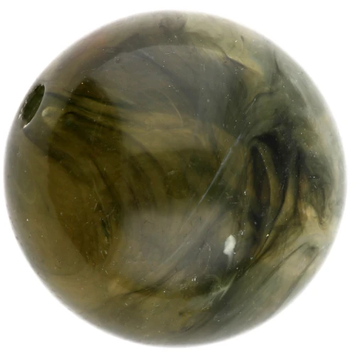 Perle acriliche trasparenti rotonde da 15,5 mm - Oliva marmorizzata x5