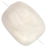 Perle acriliche rettangolari arrotondate 13x10,5 mm - Avorio marmorizzato x10