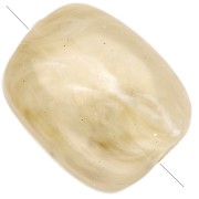 Perla rotonda rettangolare in acrilico 13x10,5 mm - Beige marmorizzato x10