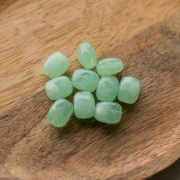 Perle rettangolari rotonde in acrilico 13x10,5 mm - Verde acqua marmorizzato x10