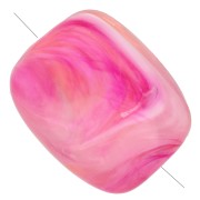 Perla rotonda rettangolare in acrilico 13x10,5 mm - Fucsia marmorizzato x10