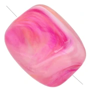 Perla rotonda rettangolare in acrilico 13x10,5 mm - Fucsia marmorizzato x10