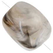 Perle acriliche rettangolari arrotondate 13x10,5 mm - Taupe marmorizzato x10