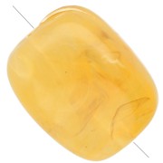 Perla rotonda rettangolare in acrilico 13x10,5 mm - Giallo marmorizzato x10