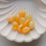 Perla rotonda rettangolare in acrilico 13x10,5 mm - Giallo marmorizzato x10