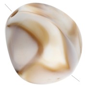 Perle acriliche irregolari 15x14 mm - Bianco marmorizzato - Marrone x10
