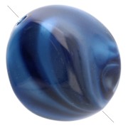 Perle irregolari in acrilico 15x14 mm - blu scuro marmorizzato x10