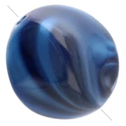 Perle irregolari in acrilico 15x14 mm - blu scuro marmorizzato x10