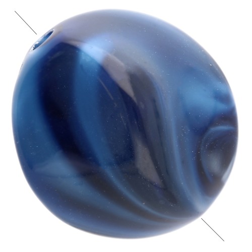 Perle irregolari in acrilico 15x14 mm - blu scuro marmorizzato x10