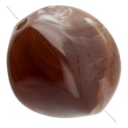Perle irregolari in acrilico 15x14 mm - marrone scuro marmorizzato x10