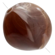 Perle irregolari in acrilico 15x14 mm - marrone scuro marmorizzato x10
