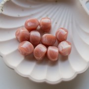 Perle irregolari in acrilico 15x14 mm - rosa antico marmorizzato x10