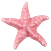 Ciondolo stella marina in ceramica 39x41 mm - Rosa chiaro x1