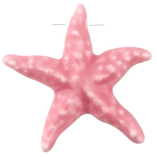 Ciondolo stella marina in ceramica 39x41 mm - Rosa chiaro x1