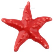 Ciondolo stella marina in ceramica 39x41 mm - Rosso x1