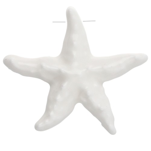 Ciondolo stella marina in ceramica 39x41 mm - Bianco x1