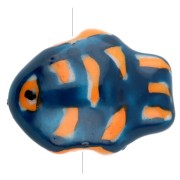 Perlina pesce in ceramica 18x14 mm - Blu scuro - Arancione x1|raw }}