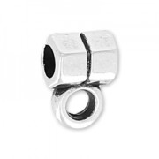 Tubi sfaccettati fermaciondoli  mm.4,5 Placcatura Argento Antico x5