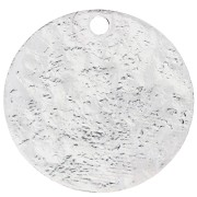 Zecchino rotondo da 15,5 mm con effetto martellato - Placcatura in argento fino x1